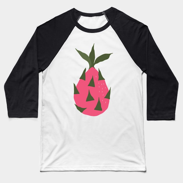 Abstract Dragon Fruit Baseball T-Shirt by JunkyDotCom